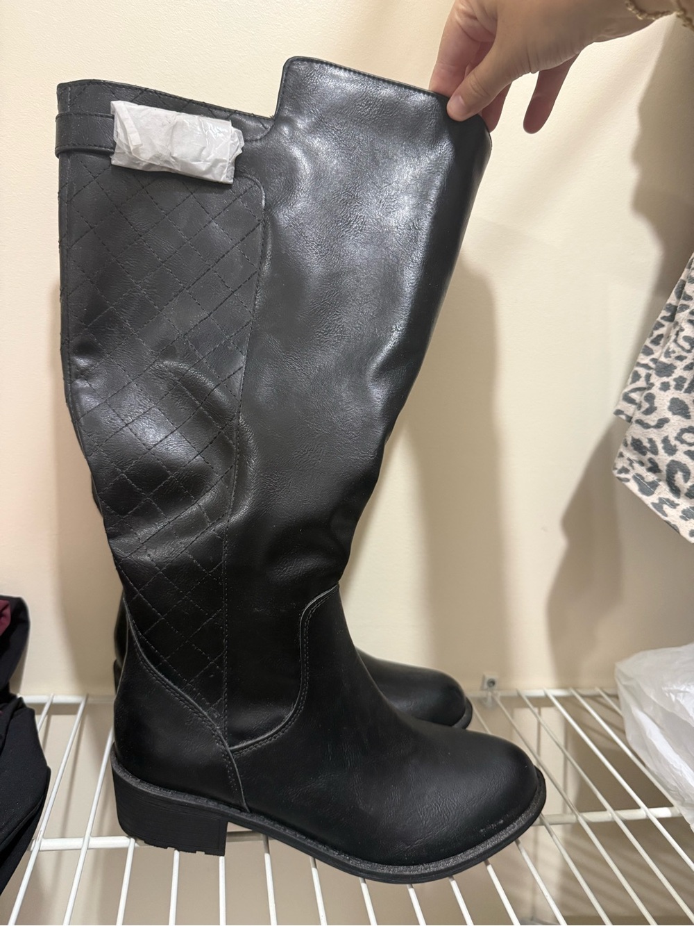 St. John's Bay Black Over-the-Knee Quilted-Panel Boots